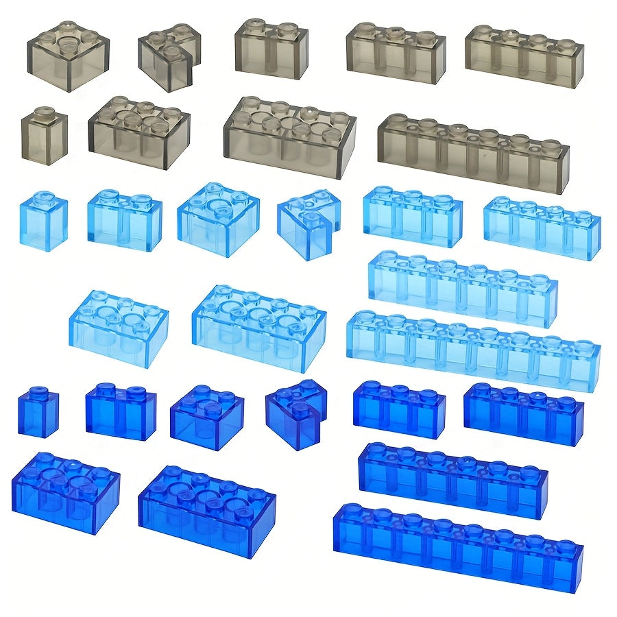 MOC Transparent Building Blocks Clear 1x1 1x2 2x2 2x4 Concave Parts