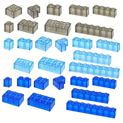 MOC Transparent Building Blocks Clear 1x1 1x2 2x2 2x4 Concave Parts