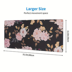 Large Flower Pattern Mouse Pad Non-Slip Rubber Base