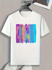 Striped Graphic Tee for Men - Casual Summer T-shirt