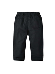 Kids Solid Elastic Waist Casual Pants