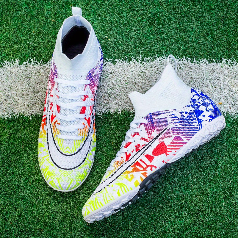 Unisex Turf Football Boots Anti Skid Breathable Lace Up Soccer Cleats