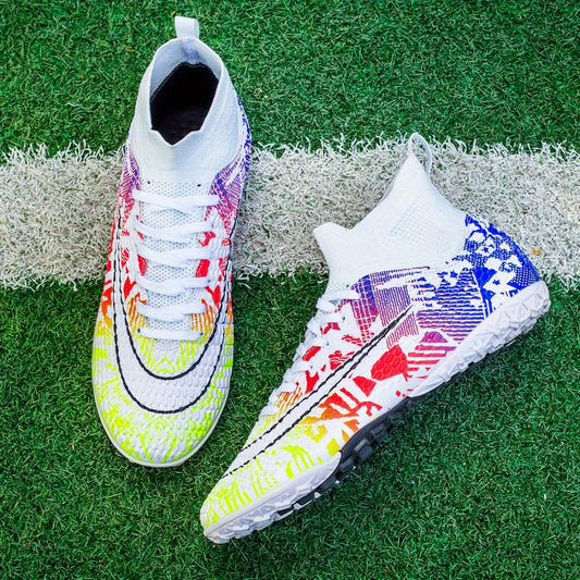 Unisex Turf Football Boots Anti Skid Breathable Lace Up Soccer Cleats