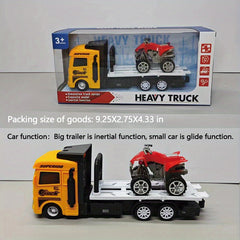 Flatbed Trailer Transport Car with Small Car