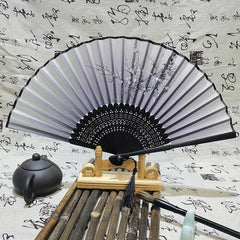 Japanese Style Folding Fan Chinese Ancient Silk Cloth Fan