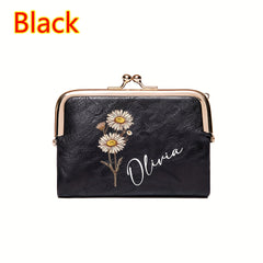 Personalized Women's Flower Name Wallet Gift for Mother, Wife, BFF