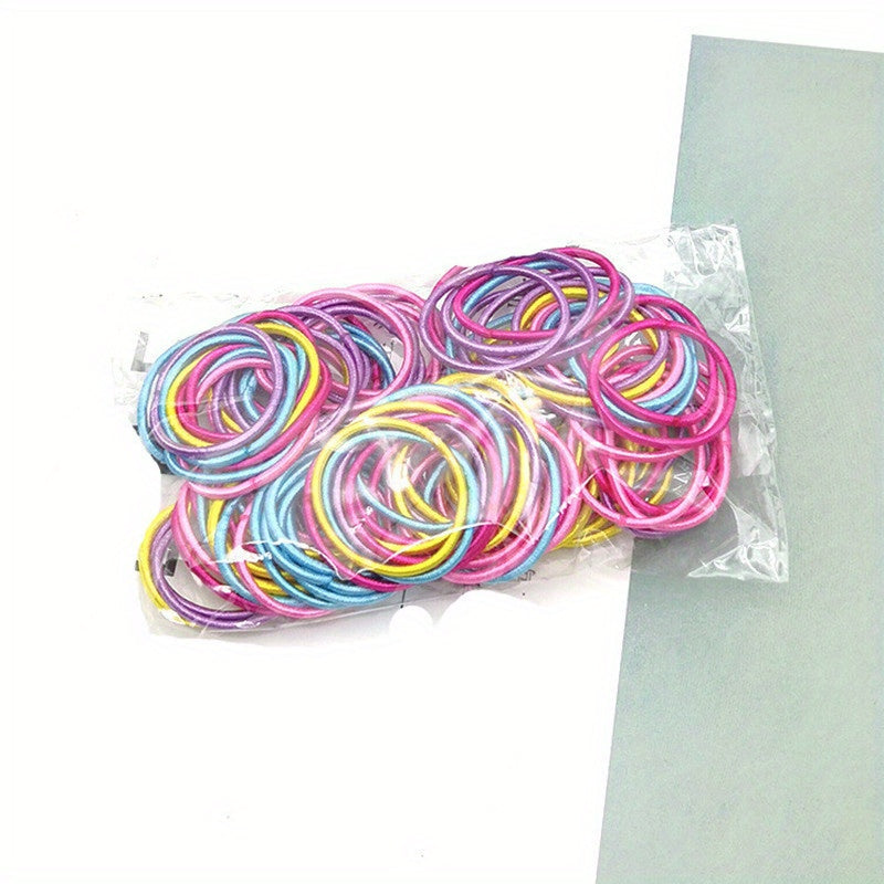 Kids Leather Band Hair Rope Set, 100pcs