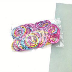 Kids Leather Band Hair Rope Set, 100pcs