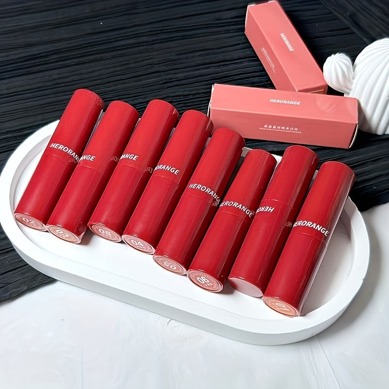 Shimmer Lipstick Long Wear Soft Waterproof Red Tube