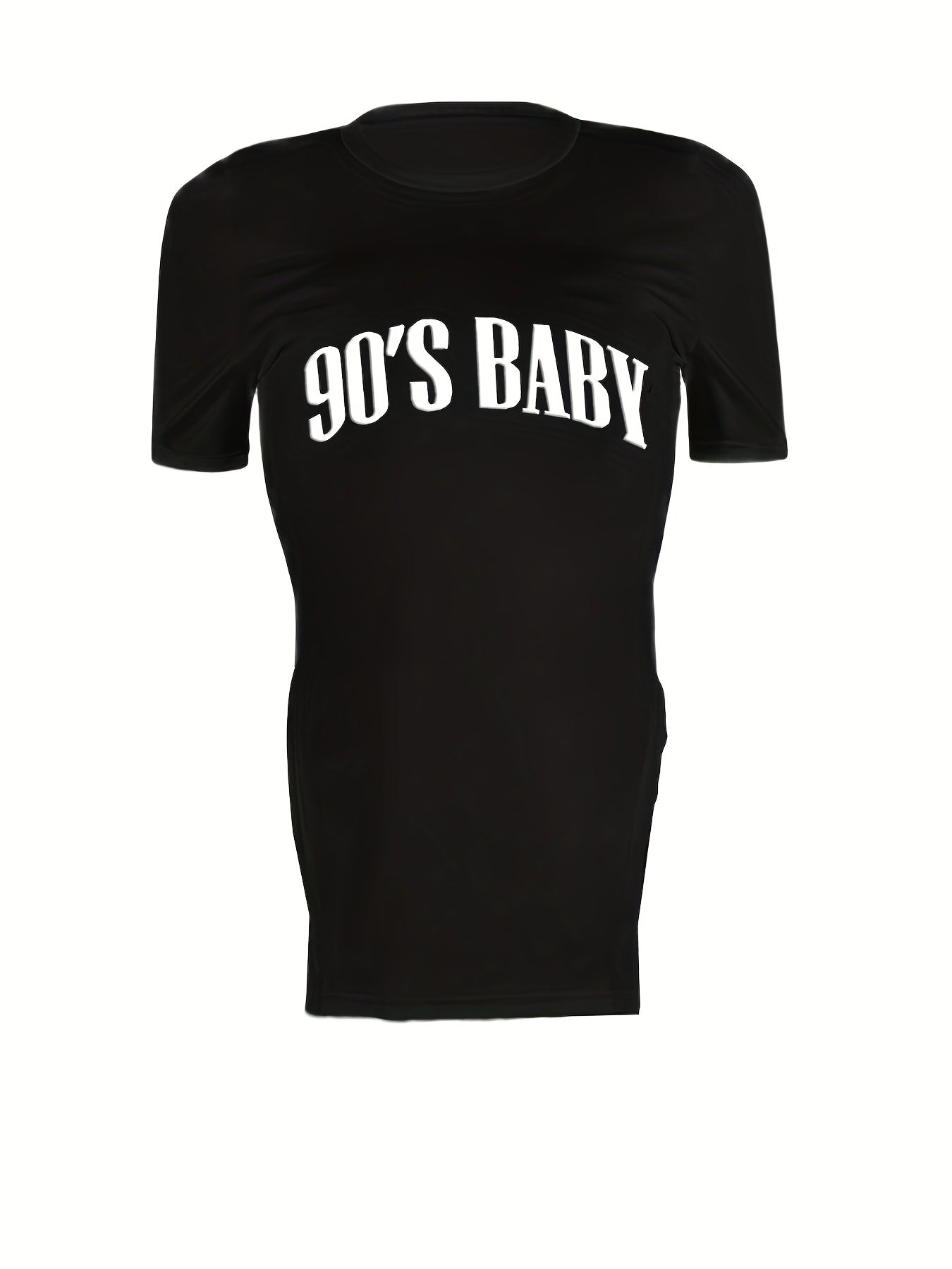 90's Baby Print Two Piece Outfit Casual T Shirt & Random Print Shorts