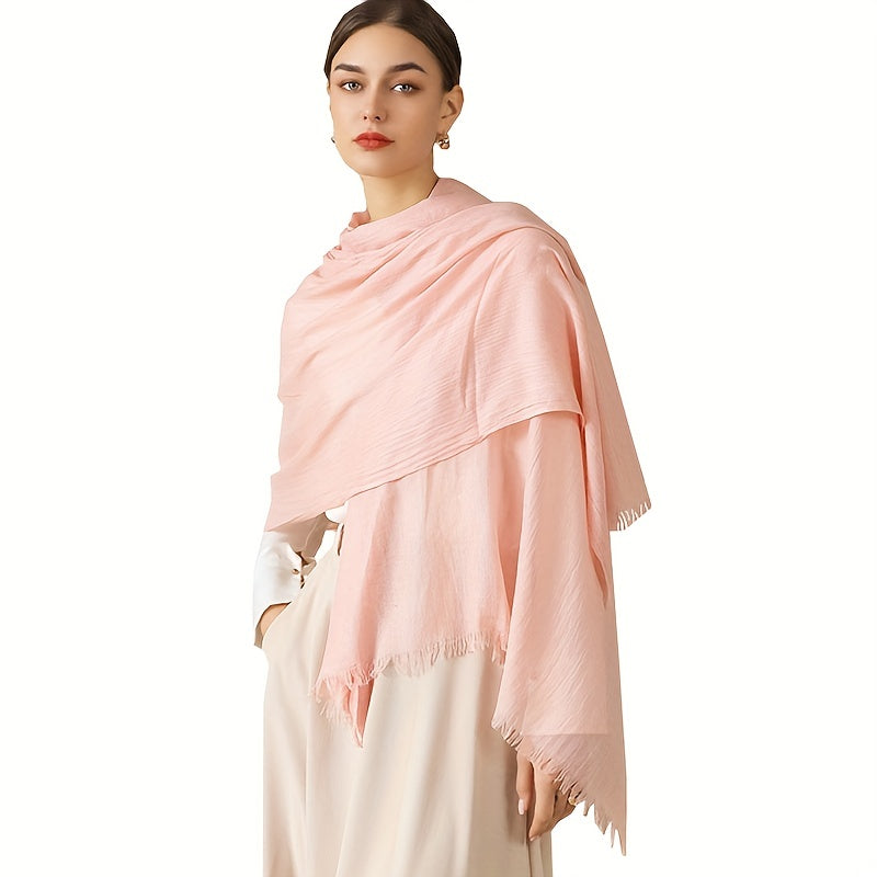 Boho Ling Scarf Sunscreen Shawl Frayed Edge Beach Towel