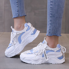 Chunky Mesh Lift Sneakers Breathable Low Top Shoes Women's Footwear