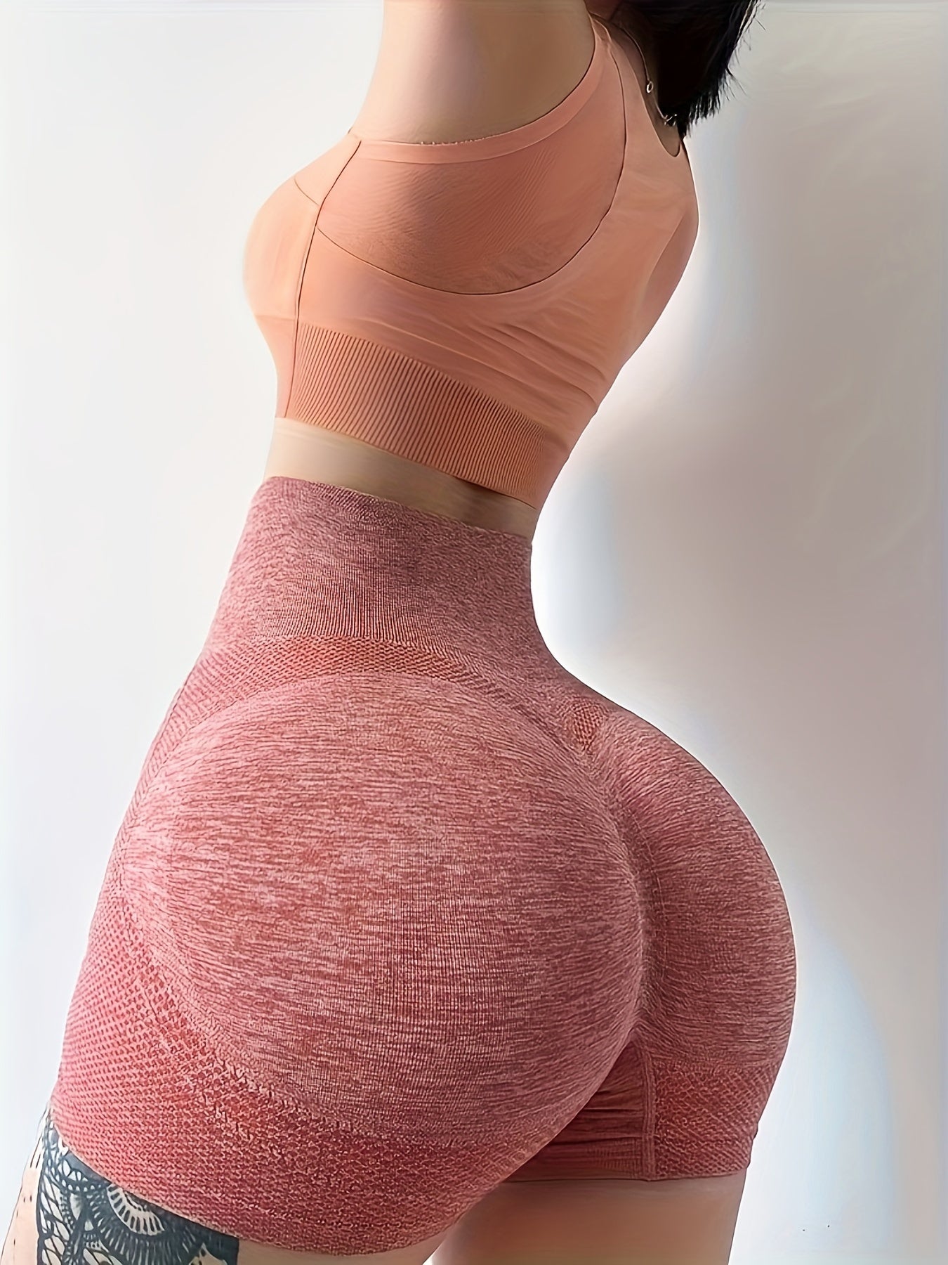 Breathable High Waist Yoga Shorts High Stretch Running Fitness Sports Shorts
