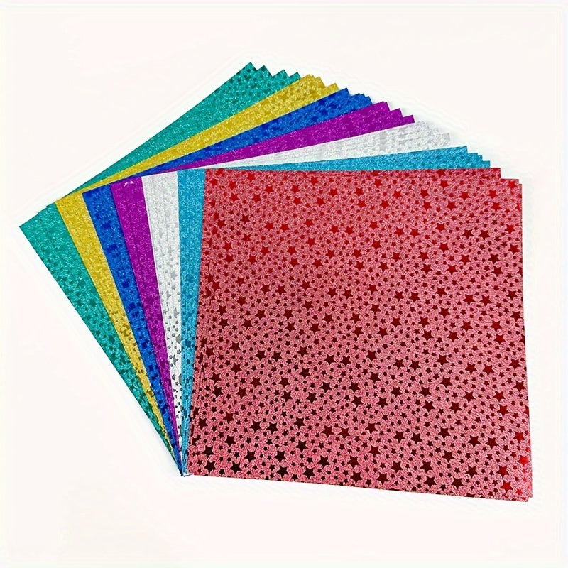 28pcs Origami Paper Set Mirror Folding Paper For Craft Art 7 Colors Card Paper