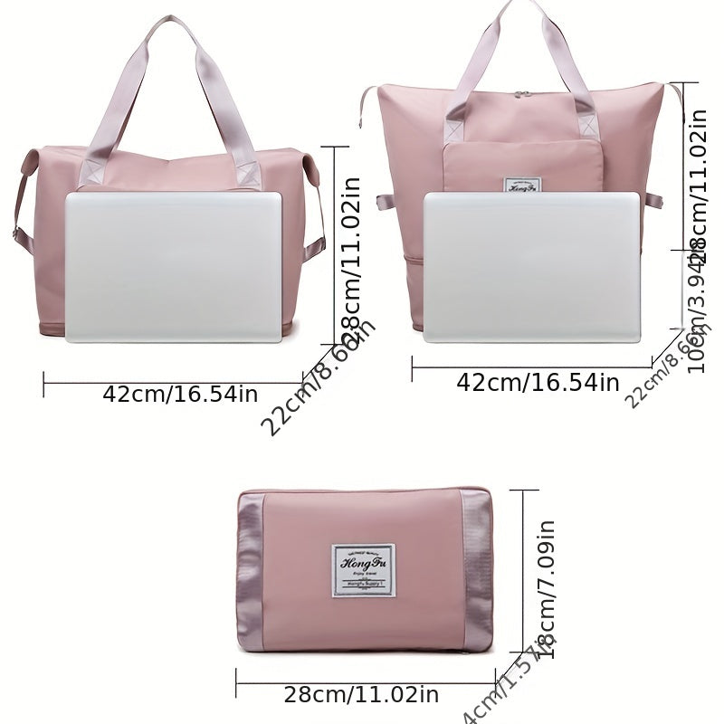 Foldable Travel Duffle Bag Portable Sports Gym Carry On Weekender Bag