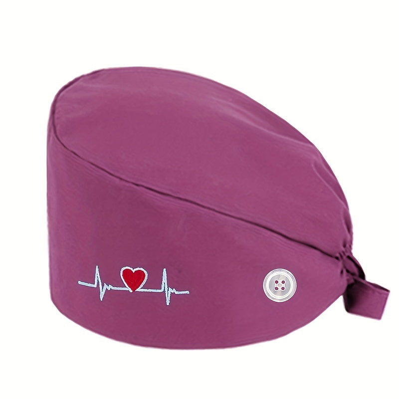Solid Cotton Work Cap Casual Nurse Hats Elastic Lace Up Cap Adjustable