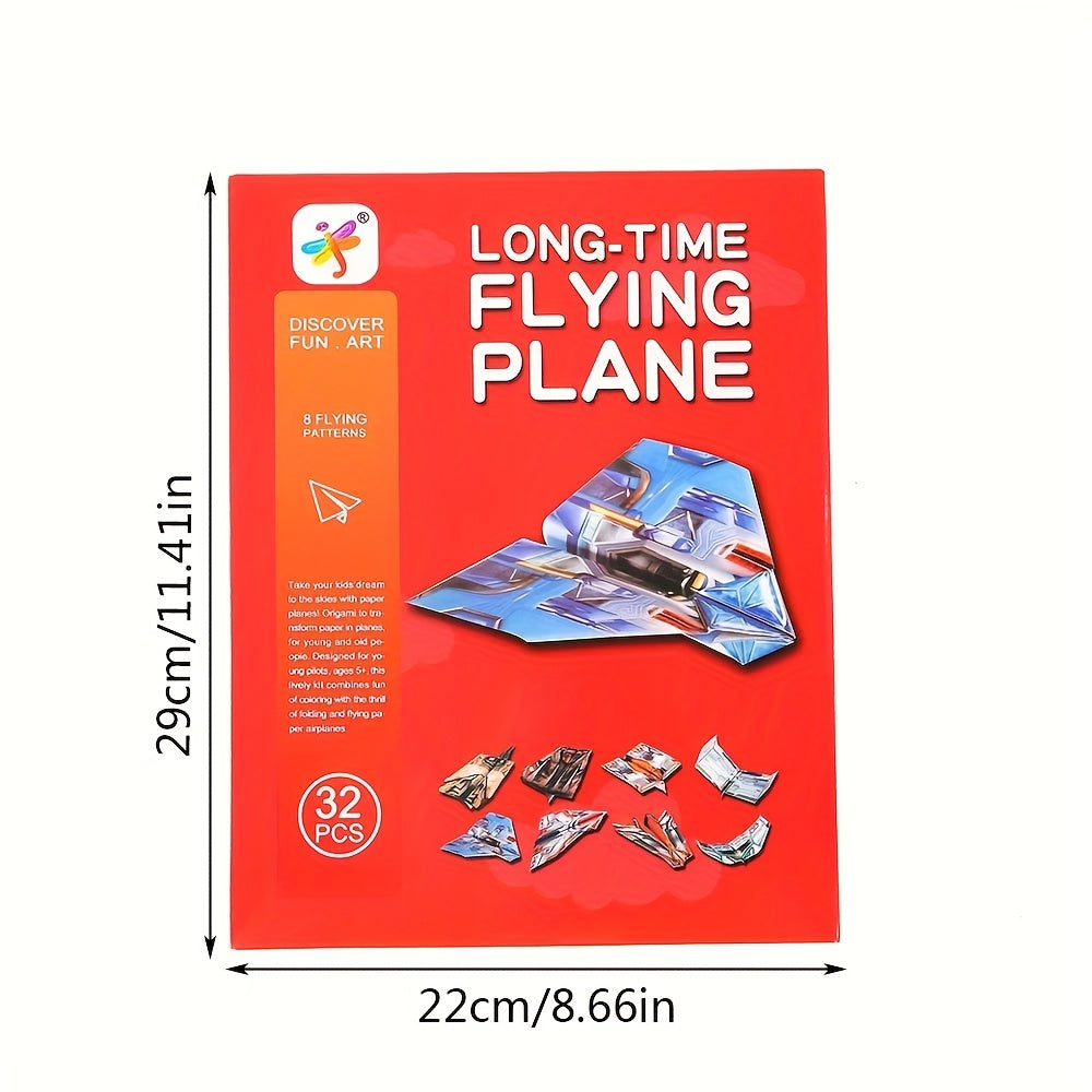 32 Sheets Origami Paper + Book Airplane Instructions