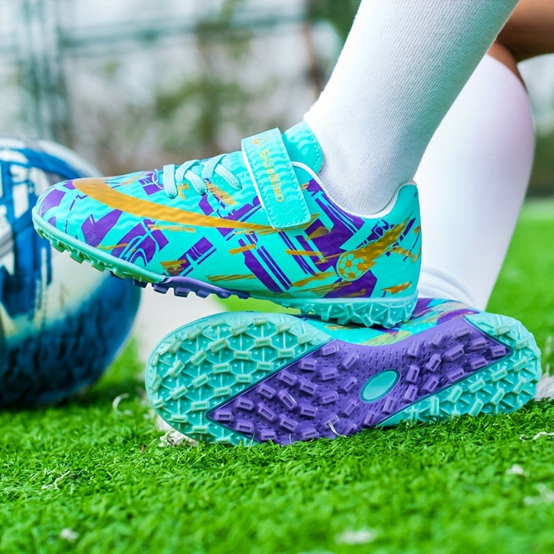 Boys' Anti-slip Turf Football Boots No Tie TF Soccer Cleats