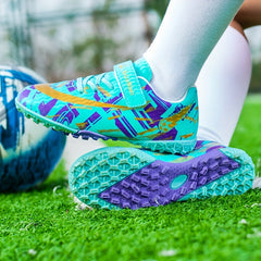 Boys' Anti-slip Turf Football Boots No Tie TF Soccer Cleats