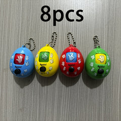 8pcs Rock Paper Scissors Egg Set Mini Toy with Keychain