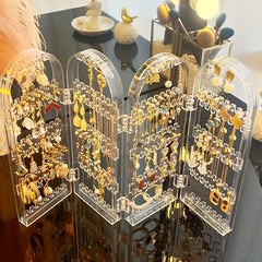Large Capacity Foldable Jewelry Display Rack with 2 Fans