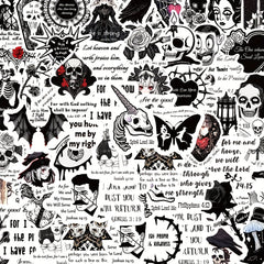 50pcs Gothic Bible Graffiti Stickers for Mobile Phone Cup Guitar Skateboard