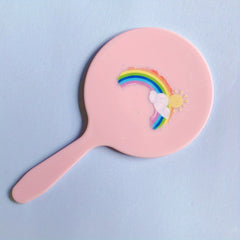 Cartoon Makeup Hand Mirror, Portable Cosmetic Touch up Mirror