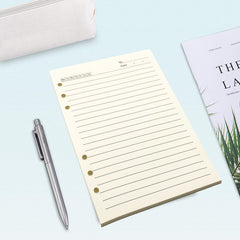 A5 Refill Paper 80 Pages Lined Loose Leaf 6 Hole Punched