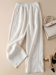 Wide Leg Elastic Waist Casual Summer Pants