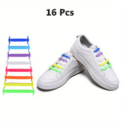 16pcs Elastic Shoelaces for Sneakers Adjustable Convenient Design