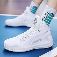 Men's Mesh Lace-up Sneakers for Running Basketball Gym
