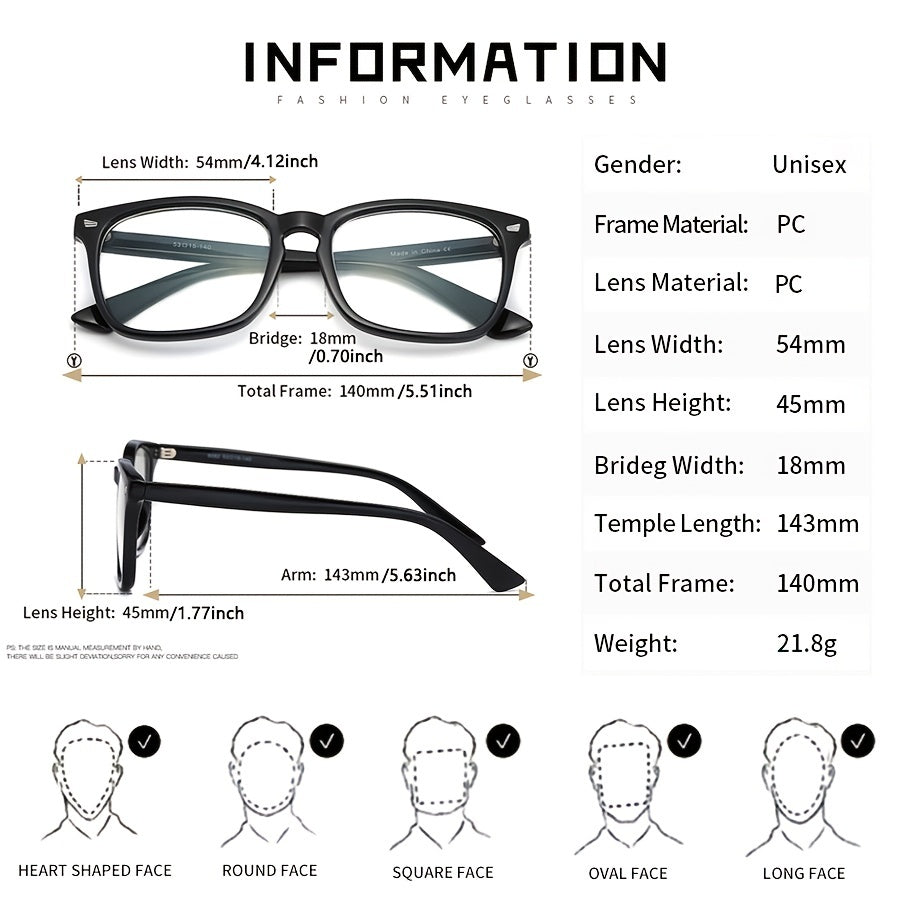 Men's Oversized Retro Full Frame Glasses Holder