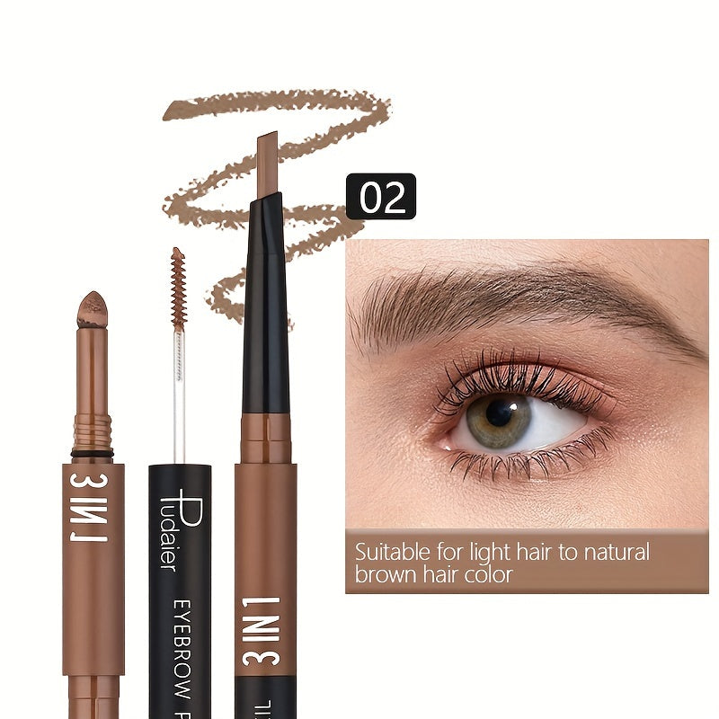 3-In-1 Eyebrow Pencil Natural Sweat-Proof Smudge-Proof Eyebrow Pen