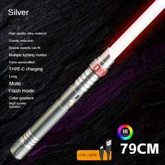 Gravity Sensing RGB Light Up Saber USB Rechargeable Sword
