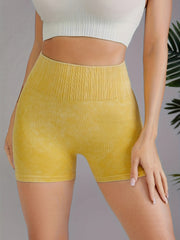 High Stretch Yoga Fitness Shorts Solid Running Workout Sports Shorts