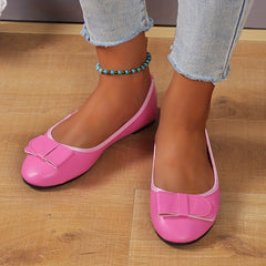 Bowknot Decor Slip On Flat Shoes - Women's Casual Lightweight Shoes