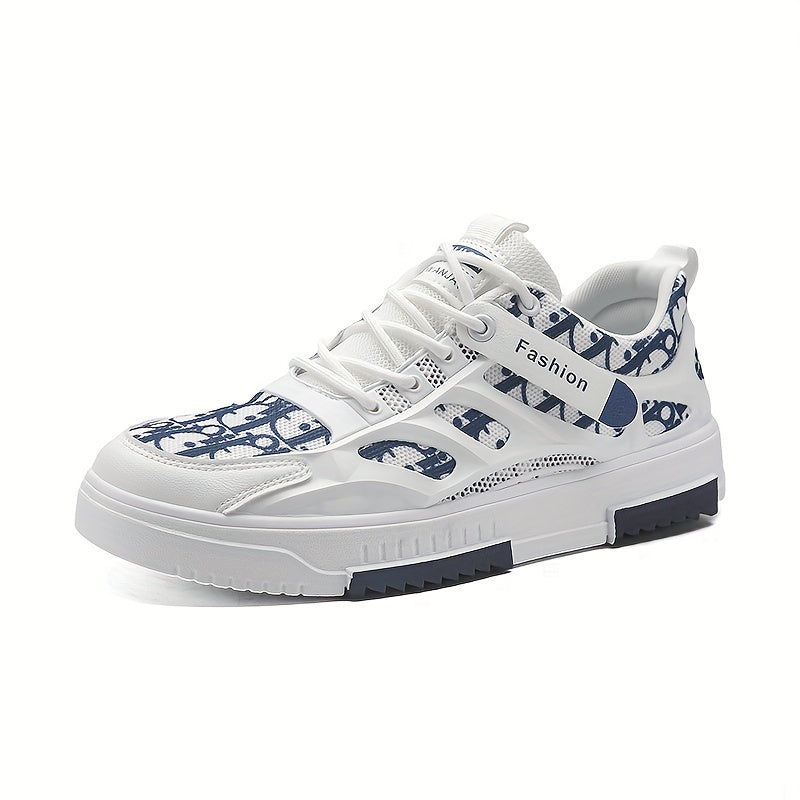 Men's Lace-Up Mesh Skate Shoes with Good Grip