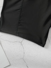 Colorblock Zip Up One Piece Surfing Suit