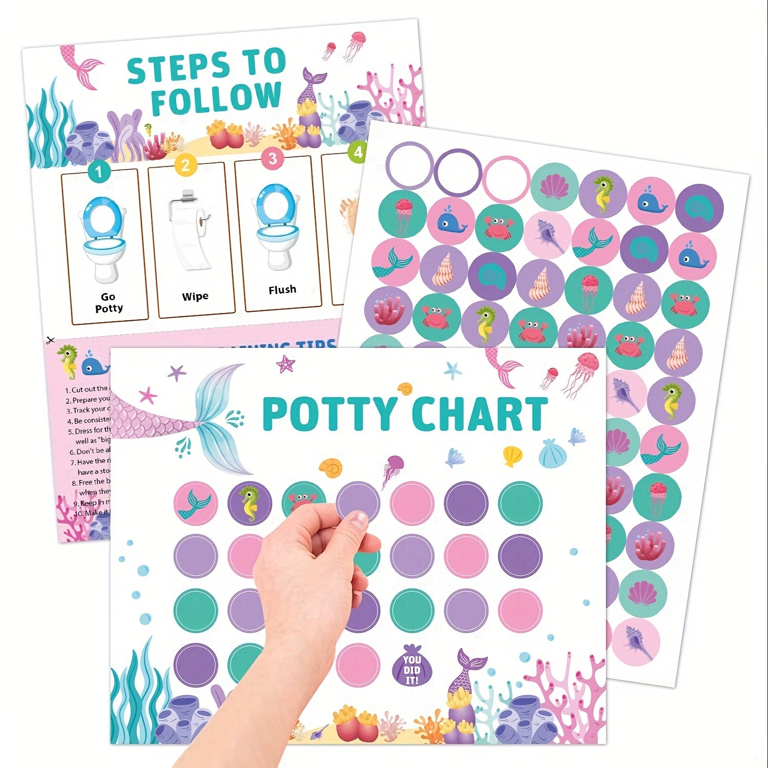 Toilet Training Unicorn Sticker Chart Potty Habit Formation