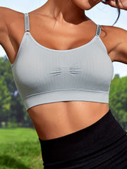 Women's Solid Round Neck Sports Bra