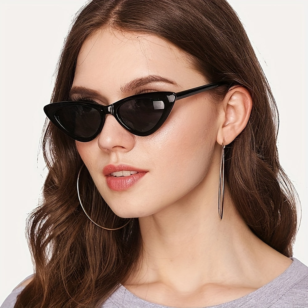 Vintage Cat Eye Sunglasses Rectangle Transparent UV400 Shades