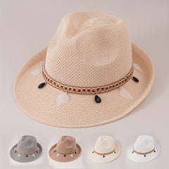 Youth Straw Jazz Top Hat Gentleman Sunshade Outdoor Summer Hat