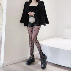 Fishnet Star & Moon Pattern Stockings Tights