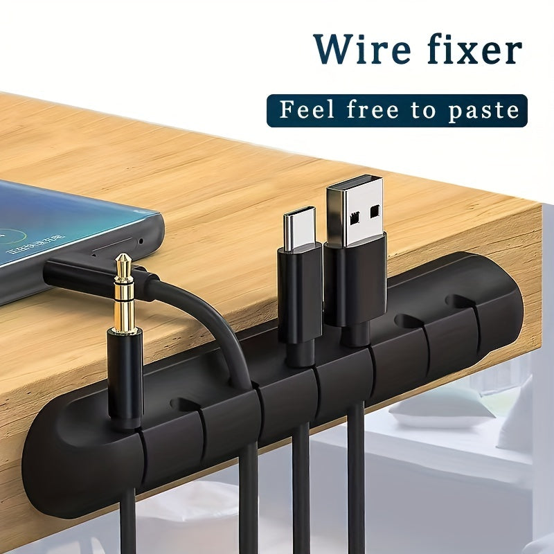 Silicone Desktop Wire Fixer Cable Holder Clip Self adhesive Cable Manager