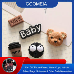 5pcs Coffee Bear Cream DIY Phone Case Hair Clip Water Cup Accessories