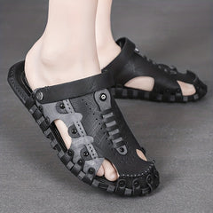 Men's Leather Hiking Sandals Non Slip Beach Sandals