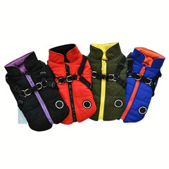 Cozy Padded Dog Vest w/ Harness for Outdoor Adventures