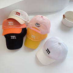 Cartoon M Embroidered Baseball Cap for Kids Boys and Girls