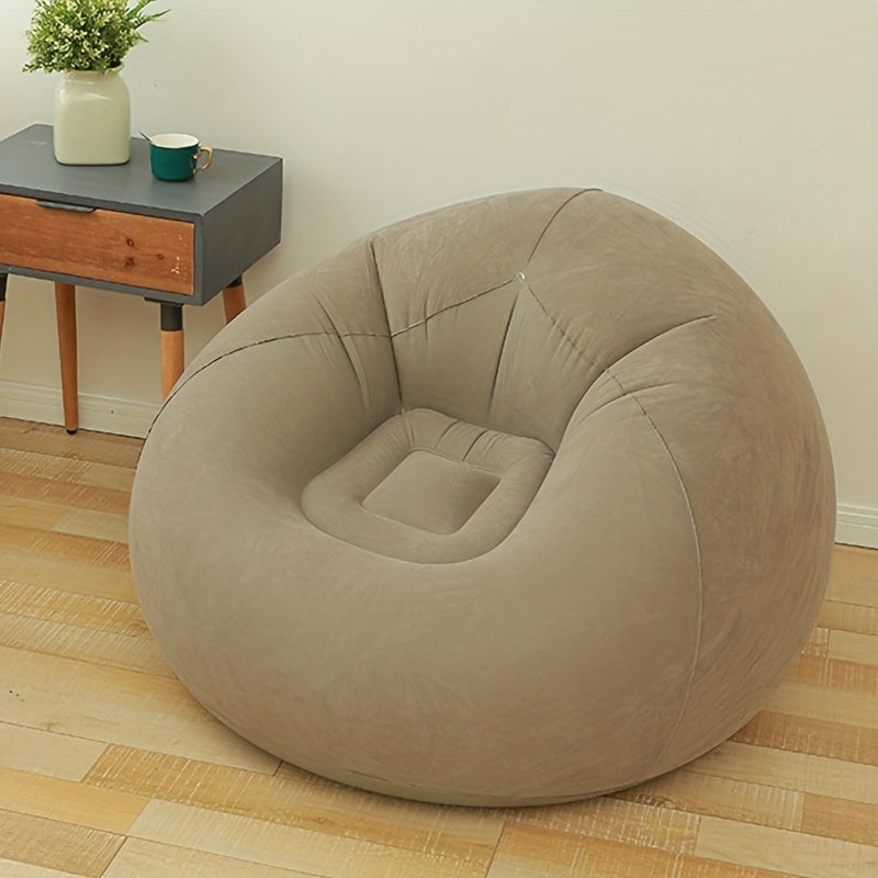 Beanless Inflatable Lounge Chair Thickened PVC Flocking Sofa