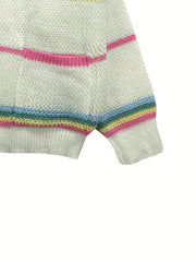 Striped Open Front Pocket Cardigan Long Sleeve Cardigan